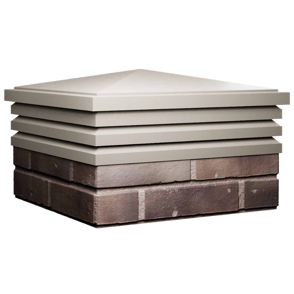 Колпак Zking Бона ХайТек Бежевый на столб 2х2 кирпича (513х513мм) в Саяногорске фото