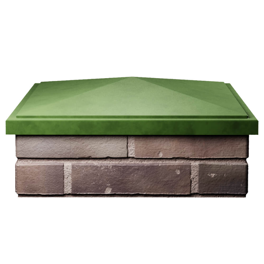 Колпак Zking БонаМоно Зеленый на столб 2х2 кирпича (515х515, 530х530мм) Саяногорск фото