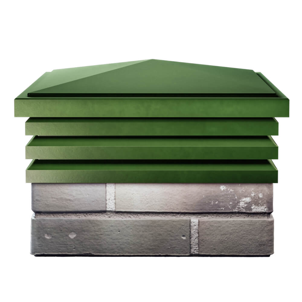 Колпак Zking Бона ХайТек Зеленый на столб 1.5х1.5 кирпича (385х385мм) Саяногорск фото