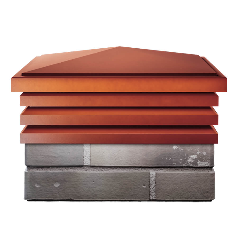 Колпак Zking Бона ХайТек Красный на столб 1.5х1.5 кирпича (385х385мм) Саяногорск фото