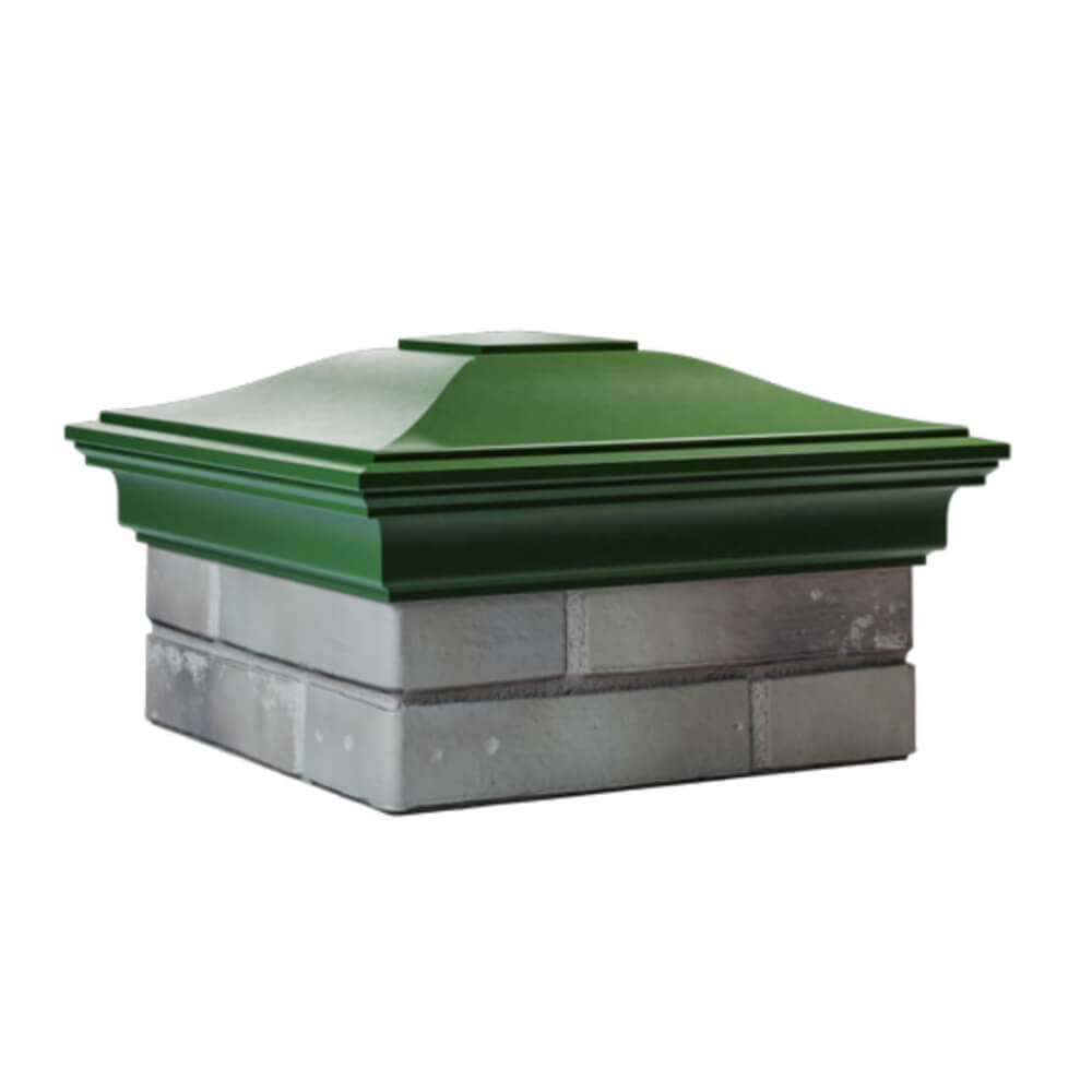 Колпак Zking Монблан Зеленый на столб 1.5х1.5 еврокирпича 0.7НФ (355х355мм) в Саяногорске фото