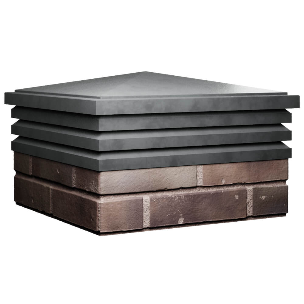 Колпак Zking Бона ХайТек Серый на столб 2х2 кирпича (513х513мм) в Саяногорске фото