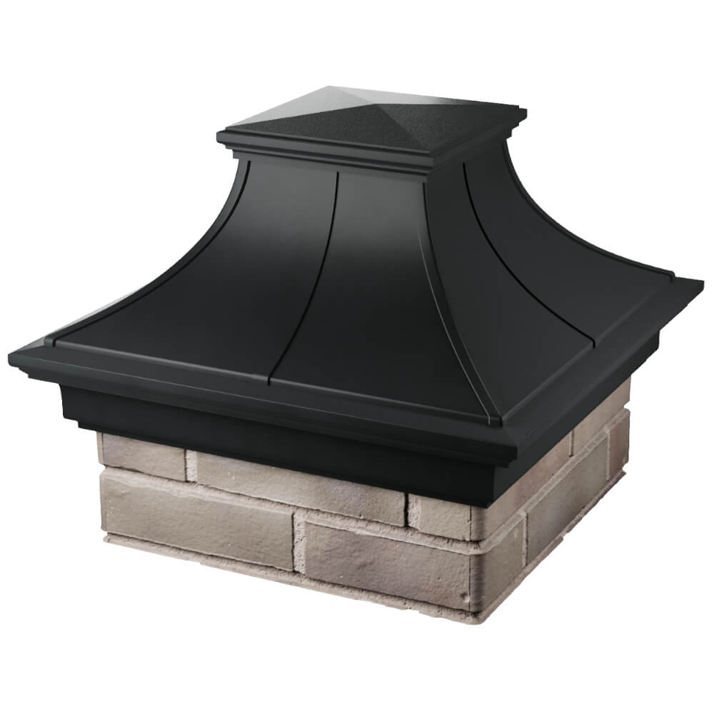 Колпак Zking Монблан Премиум Черный на столб 1.5х1.5 кирпича (385х385мм) в Саяногорске фото
