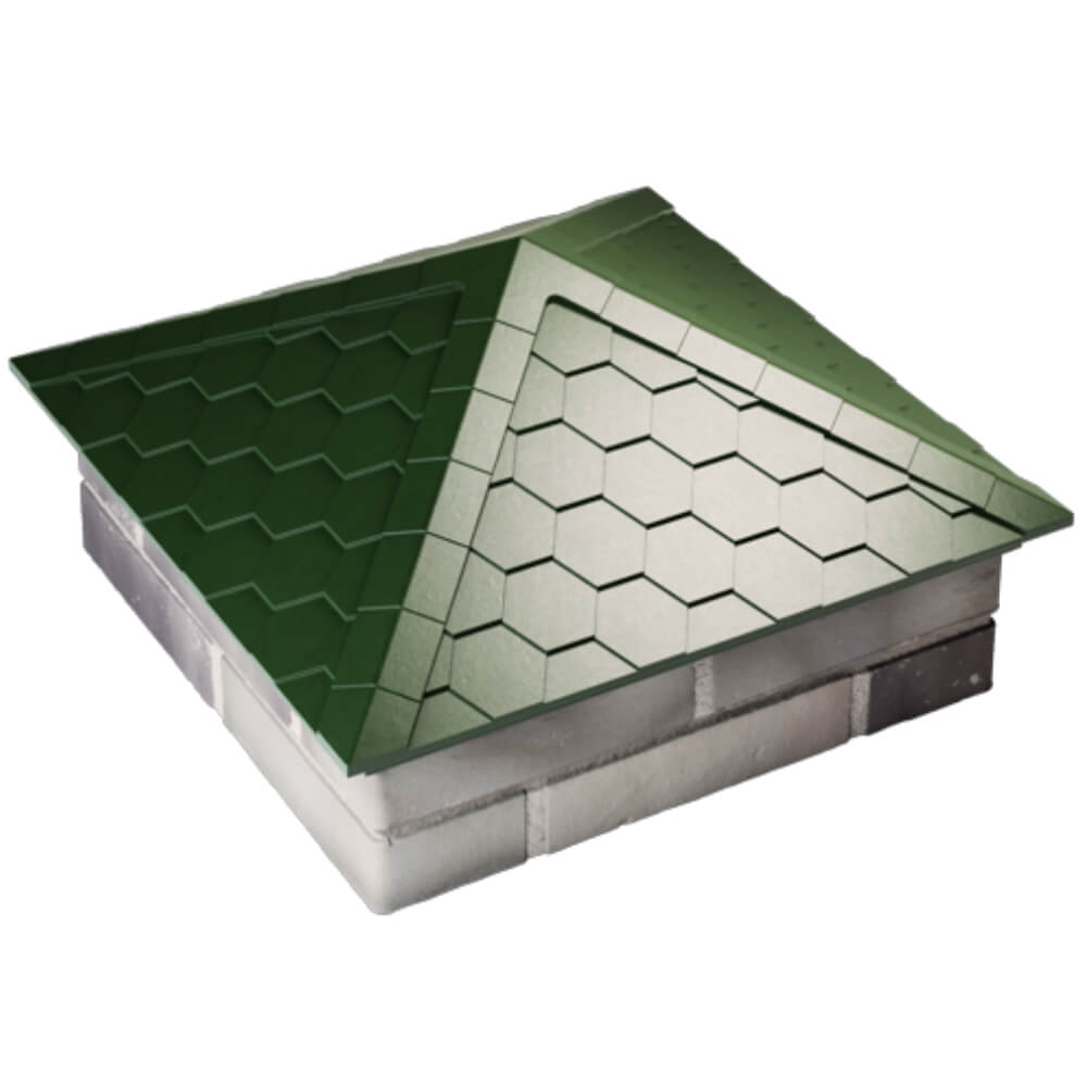 Колпак Zking Эверест Зеленый на столб 2х2 кирпича (535х535мм) Саяногорск фото