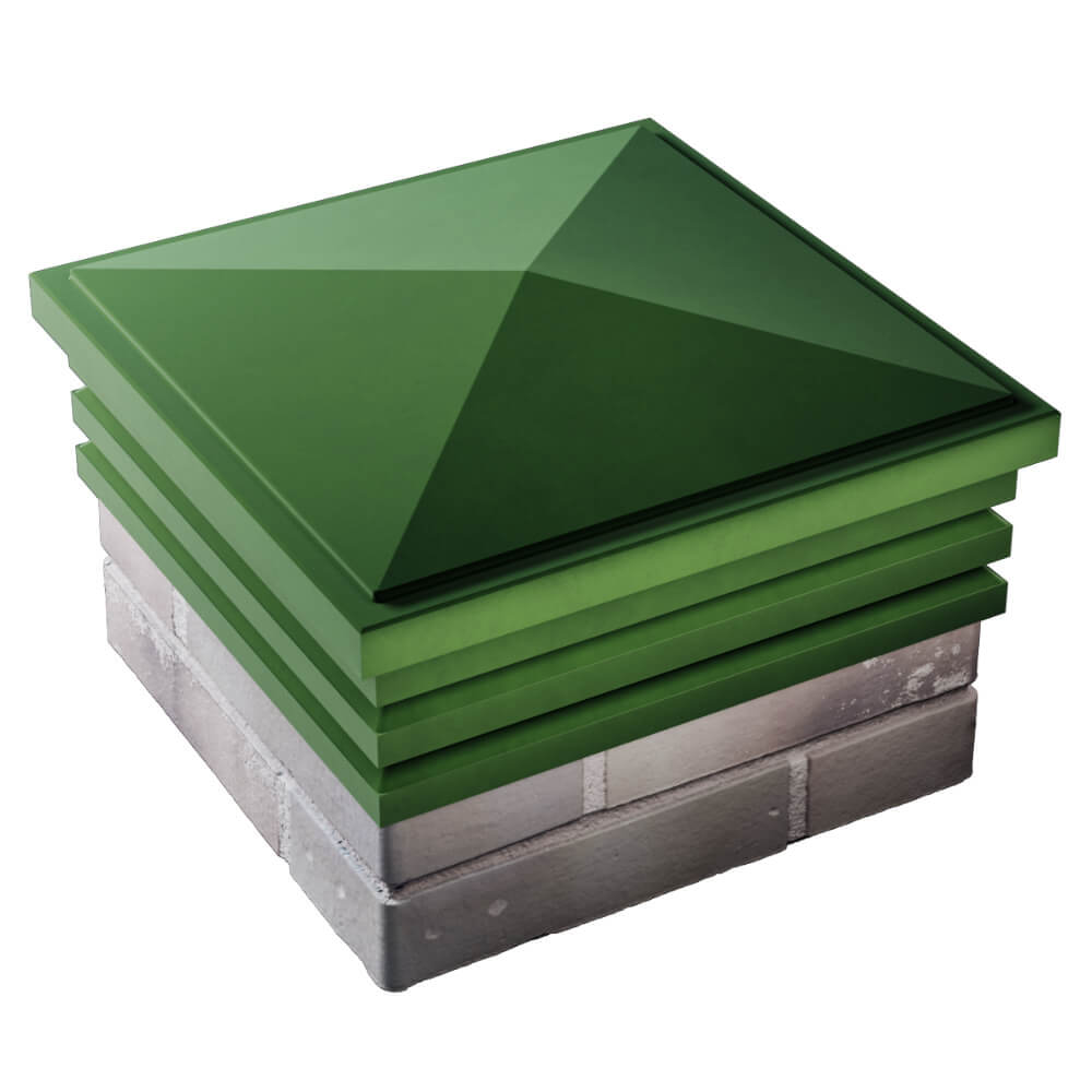 Колпак Zking Бона ХайТек Зеленый на столб 1.5х1.5 кирпича (385х385мм) в Саяногорске фото