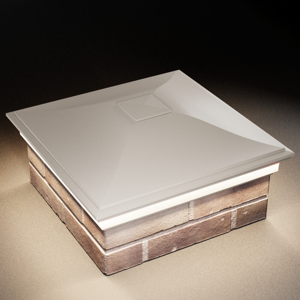 Колпак Zking Монблан Бежевый на столб 2х2 кирпича (515х515мм) c подсветкой в Саяногорске фото