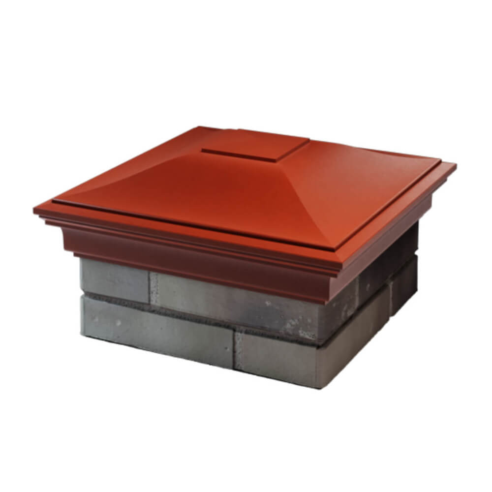 Колпак Zking Монблан Красный на столб 1.5х1.5 еврокирпича 0.7НФ (355х355мм) в Саяногорске фото