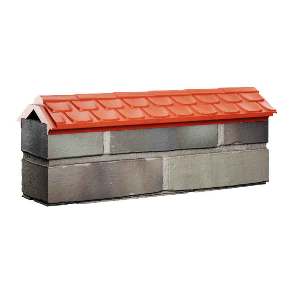 Парапет Zking Эльбрус Красный с посадкой на 0.5 кирпича (130мм) Саяногорск фото