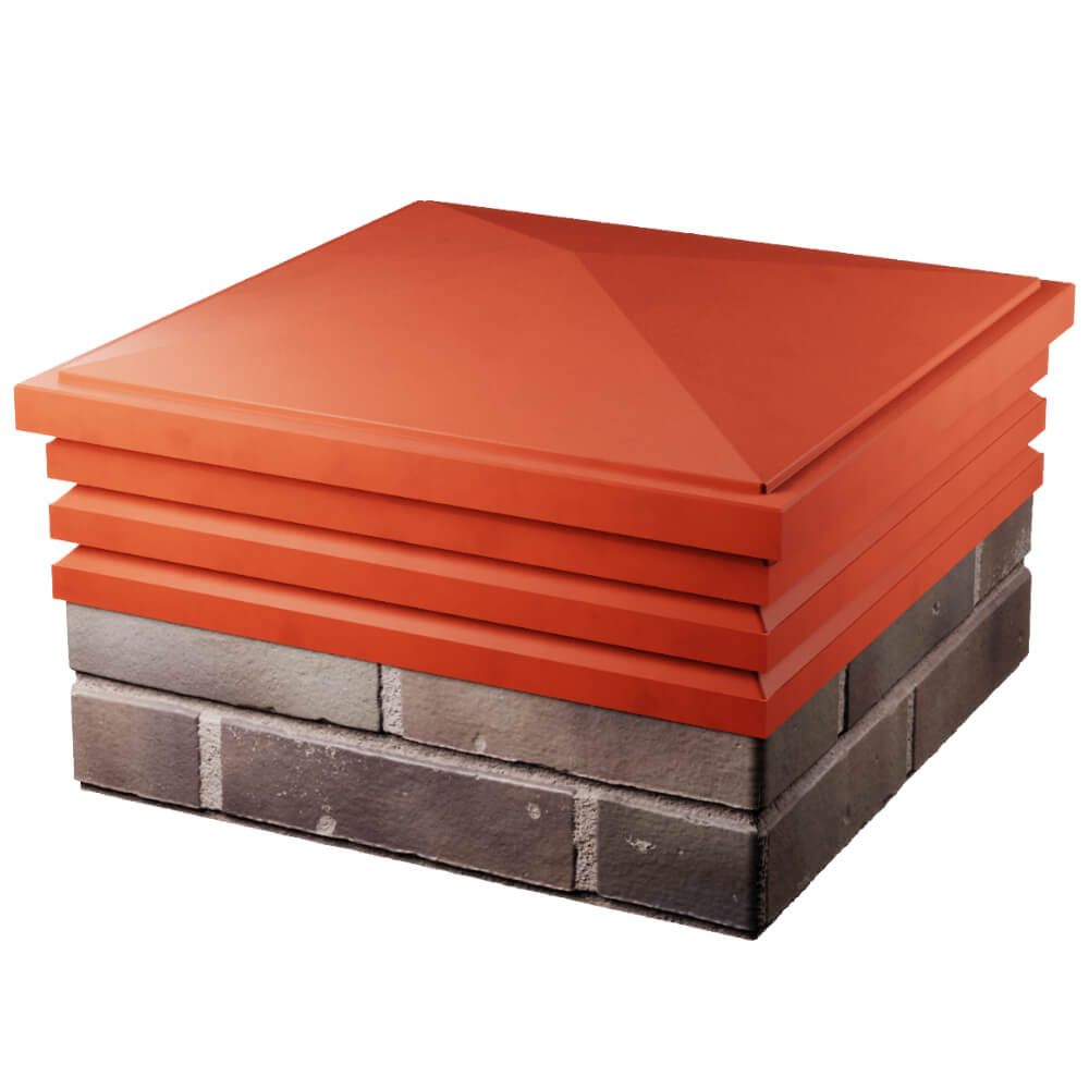 Колпак Zking Бона ХайТек Красный на столб 2х2 кирпича (513х513мм) в Саяногорске фото