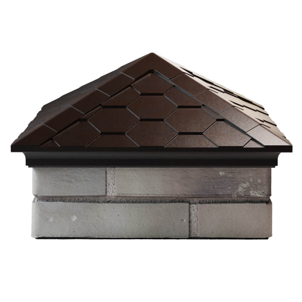 Колпак Zking Эверест Коричневый на столб 1.5х1.5 кирпича (390х390мм) Саяногорск фото