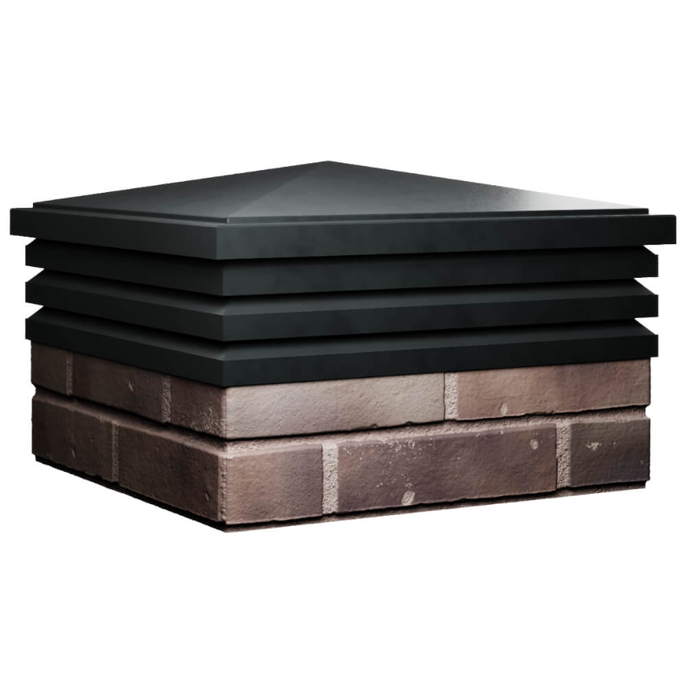 Колпак Zking Бона ХайТек Черный на столб 2х2 кирпича (513х513мм) в Саяногорске фото