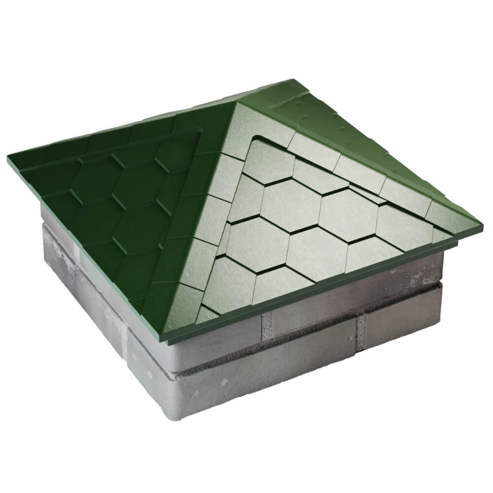 Колпак Zking Эверест Зеленый на столб 1.5х1.5 кирпича (390х390мм) в Саяногорске фото