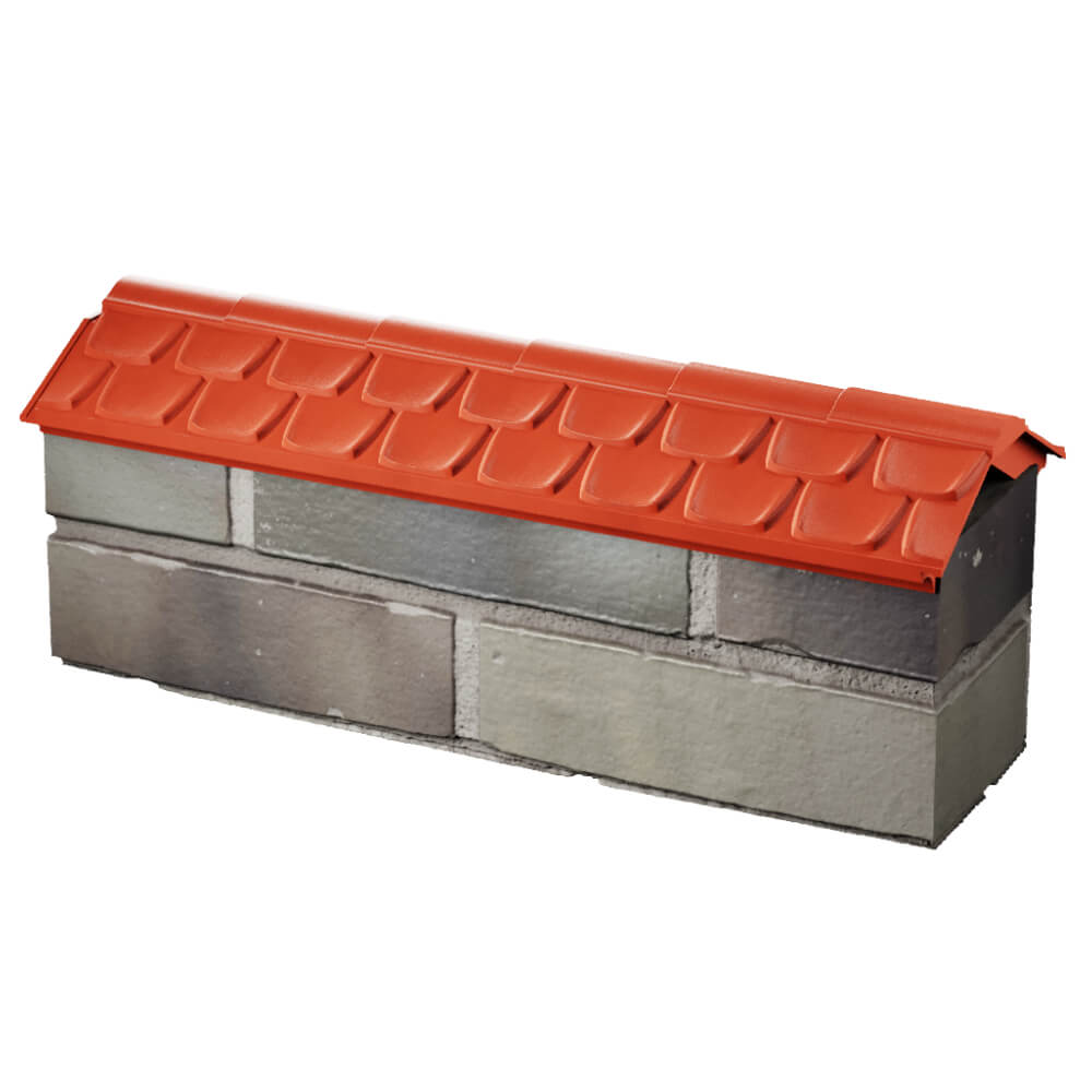 Парапет Zking Эльбрус Красный с посадкой на 0.5 кирпича (130мм) в Саяногорске фото