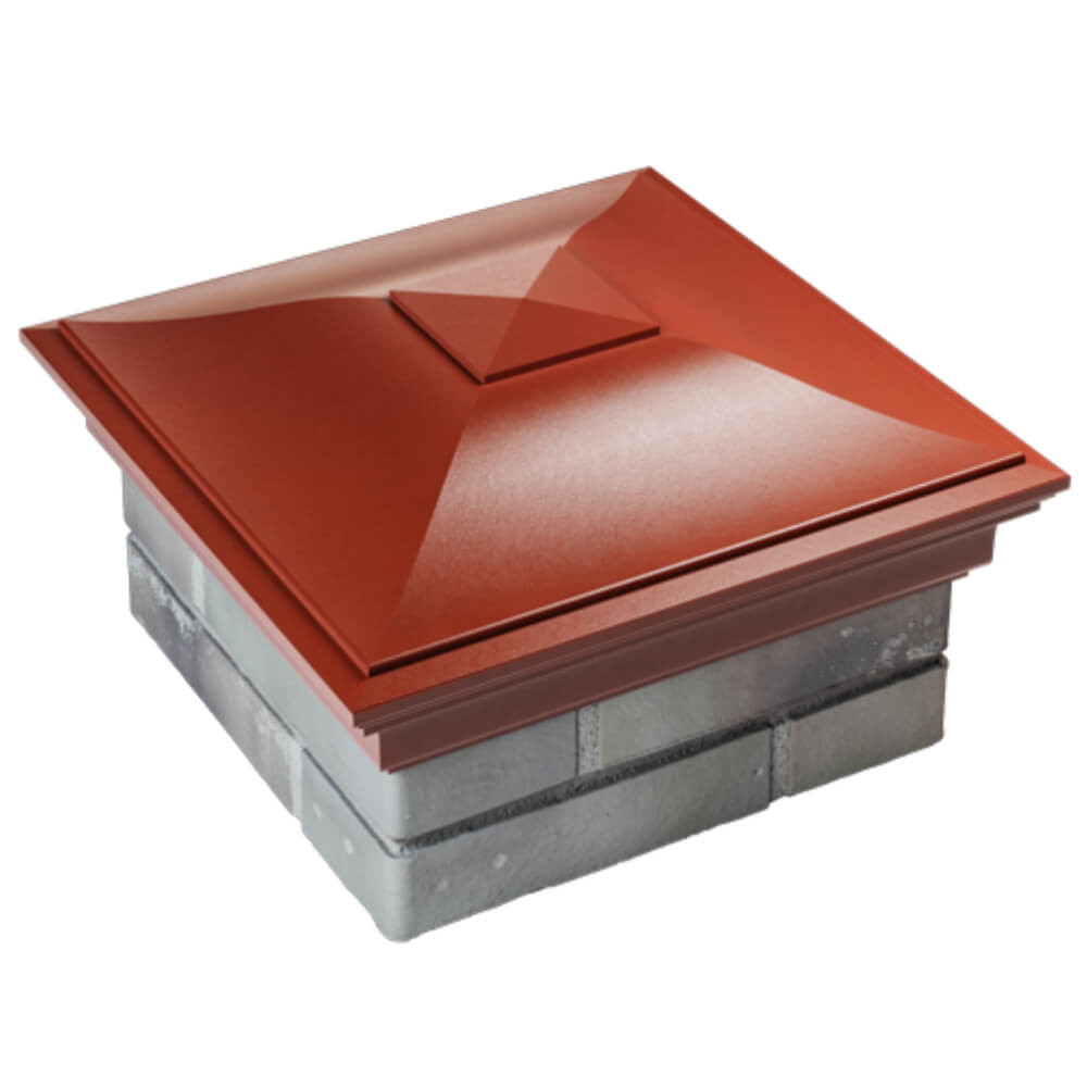 Колпак Zking Монблан Красный на столб 1.5х1.5 кирпича (385х385мм) в Саяногорске фото