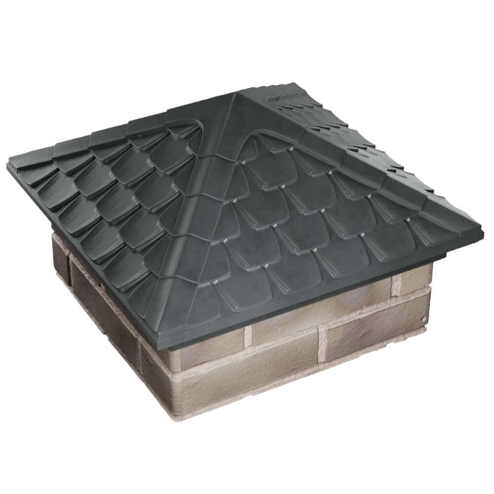 Колпак Zking Эльбрус Серый на столб 1.5х1.5 кирпича (385х385мм) в Саяногорске фото