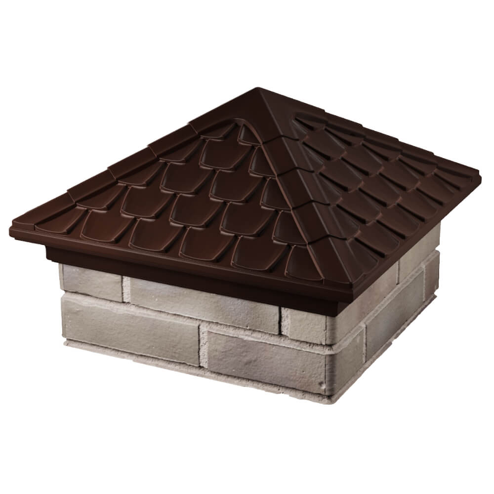 Колпак Zking Эльбрус Коричневый на столб 1.5х1.5 кирпича (385х385мм) в Саяногорске фото