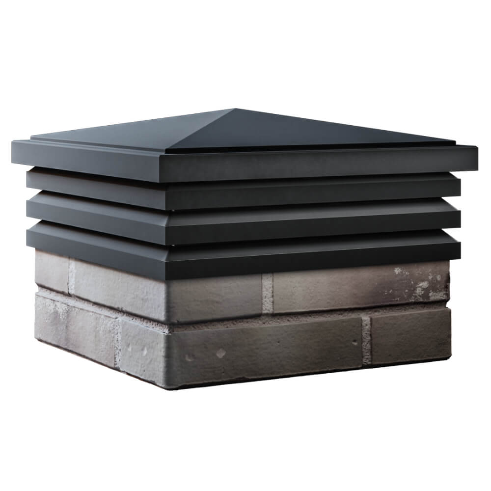 Колпак Zking Бона ХайТек Черный на столб 1.5х1.5 кирпича (385х385мм) в Саяногорске фото