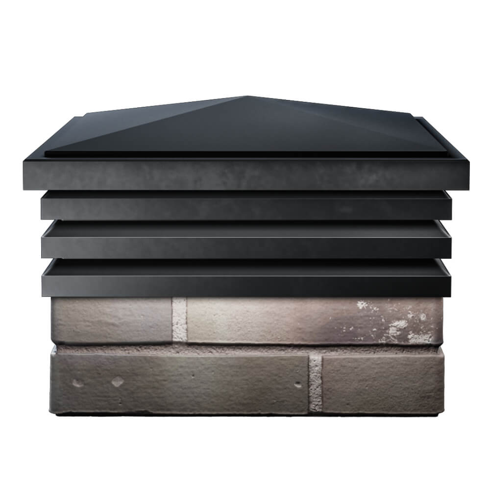 Колпак Zking Бона ХайТек Черный на столб 1.5х1.5 кирпича (385х385мм) Саяногорск фото