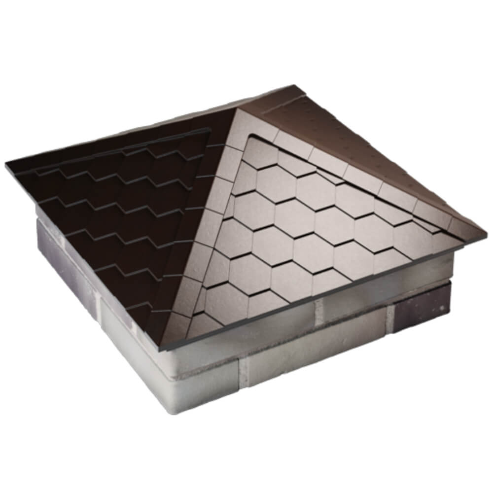 Колпак Zking Эверест Коричневый на столб 2х2 кирпича (535х535мм) Саяногорск фото