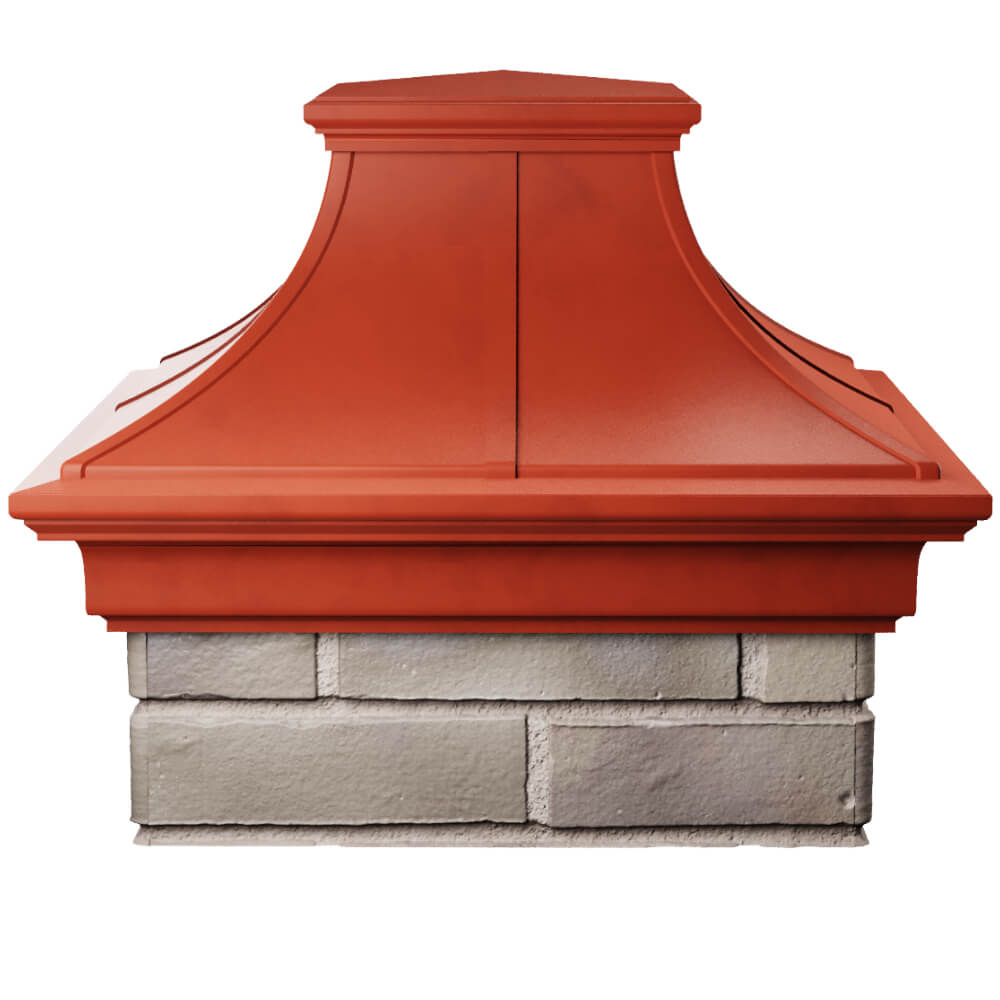 Колпак Zking Монблан Премиум Красный на столб 1.5х1.5 кирпича (385х385мм) Саяногорск фото