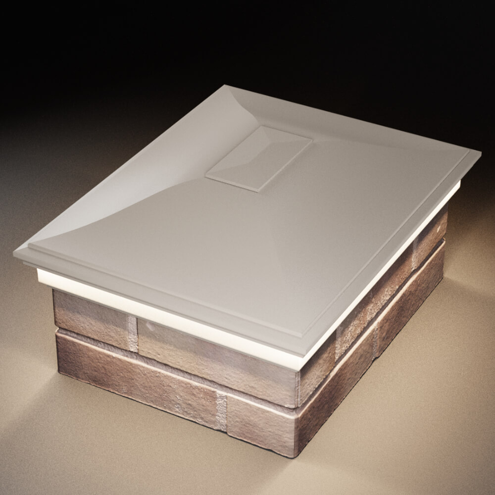 Колпак Zking Монблан Бежевый на столб 2х1.5 кирпича (515х385мм) c подсветкой в Саяногорске фото