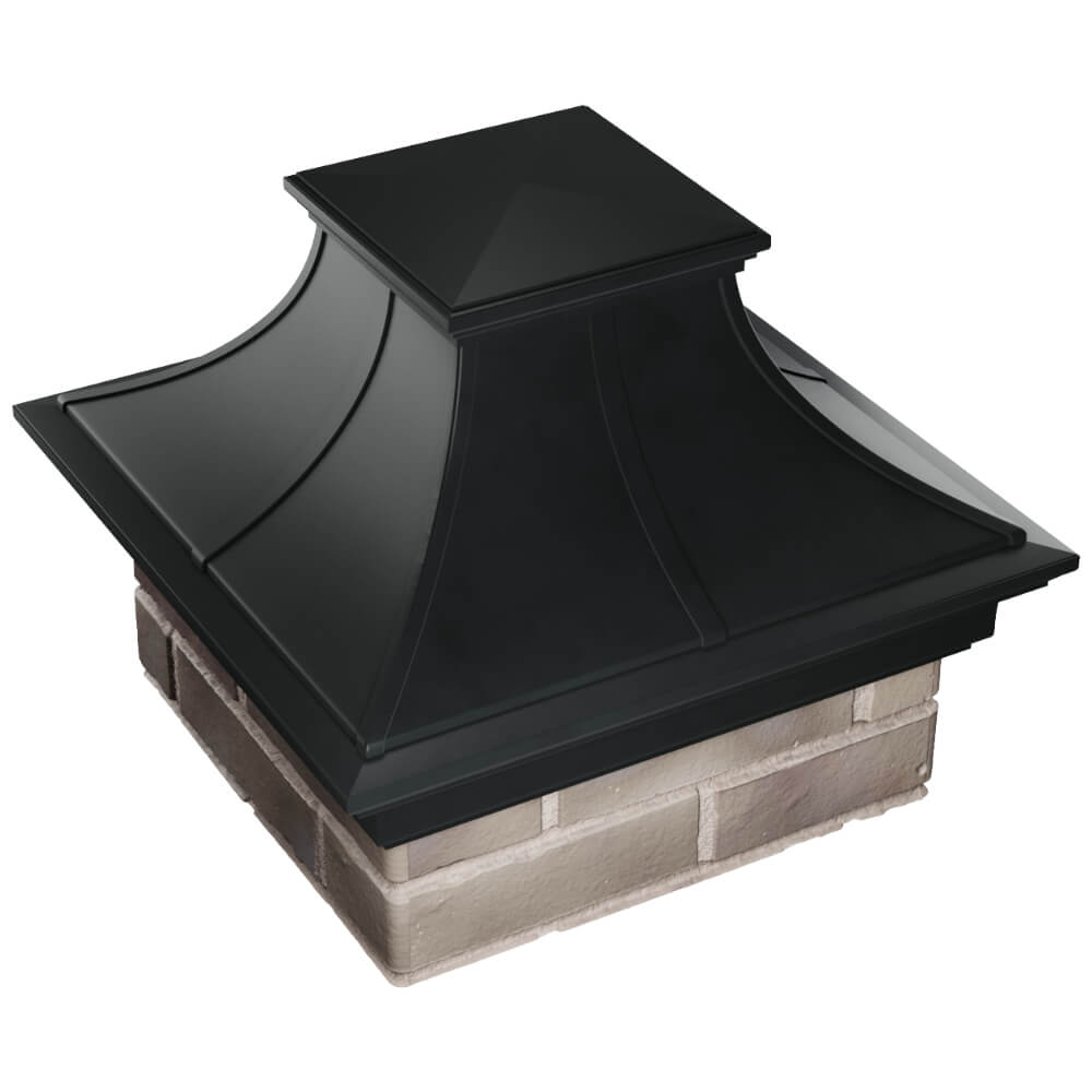 Колпак Zking Монблан Премиум Черный на столб 1.5х1.5 кирпича (385х385мм) в Саяногорске фото