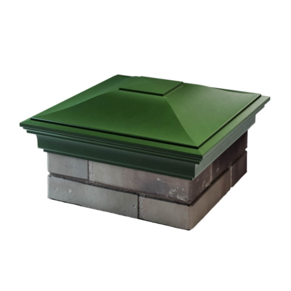 Колпак Zking Монблан Зеленый на столб 1.5х1.5 еврокирпича 0.7НФ (355х355мм) в Саяногорске фото