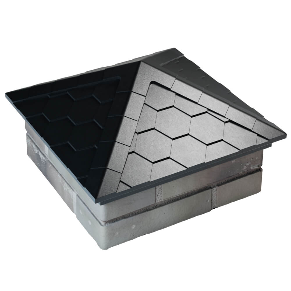 Колпак Zking Эверест Черный на столб 1.5х1.5 кирпича (390х390мм) в Саяногорске фото