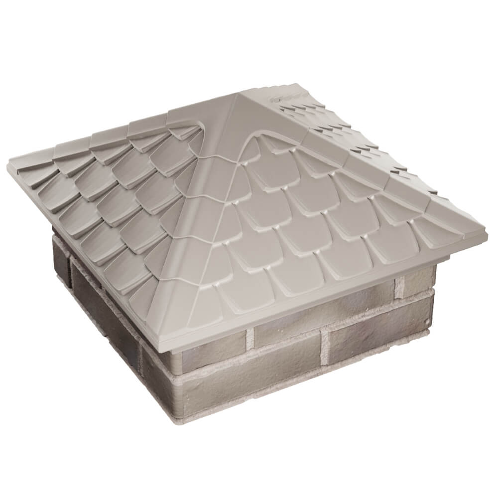 Колпак Zking Эльбрус Бежевый на столб 1.5х1.5 кирпича (385х385мм) в Саяногорске фото