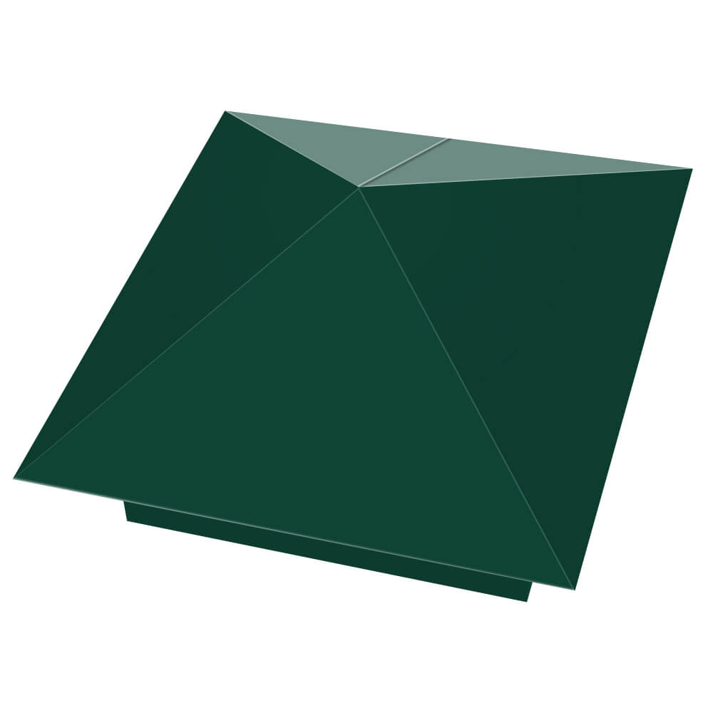 Колпак металлический 390х390мм RAL6005 Зеленый Мох заборный Саяногорск фото