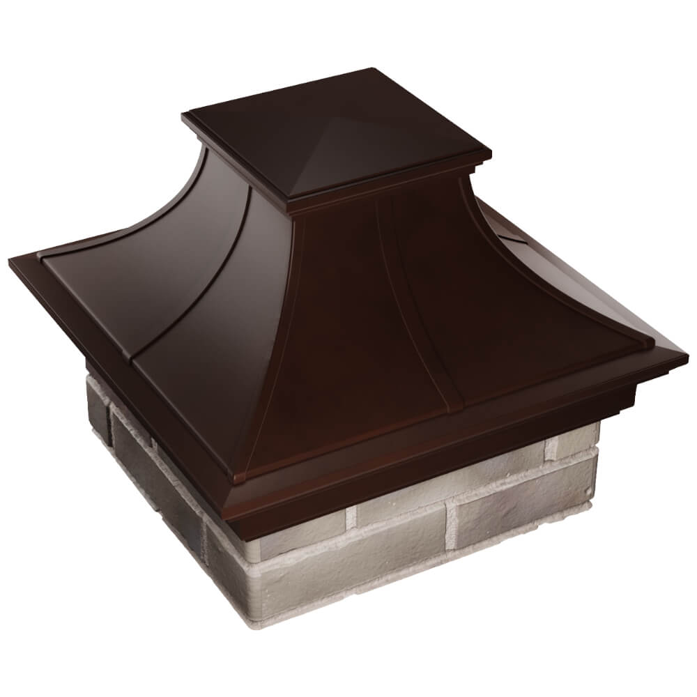 Колпак Zking Монблан Премиум Коричневый на столб 1.5х1.5 кирпича (385х385мм) в Саяногорске фото