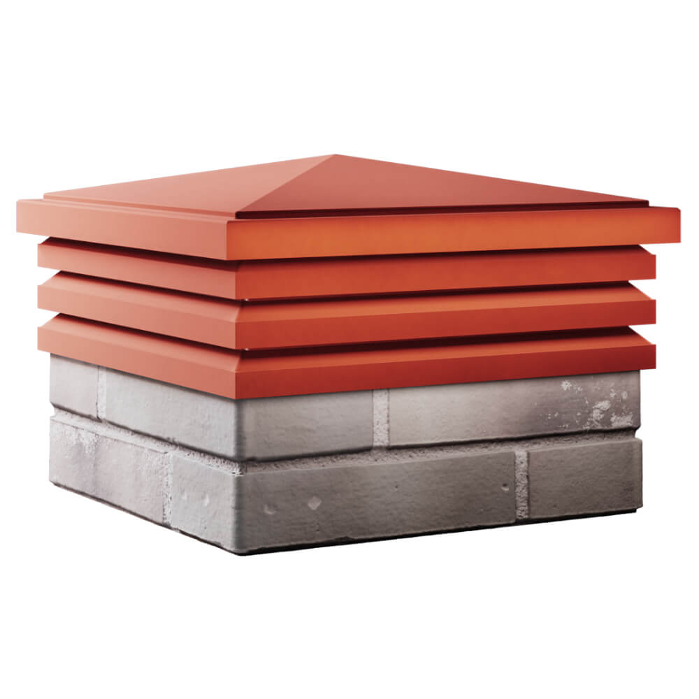 Колпак Zking Бона ХайТек Красный на столб 1.5х1.5 кирпича (385х385мм) в Саяногорске фото