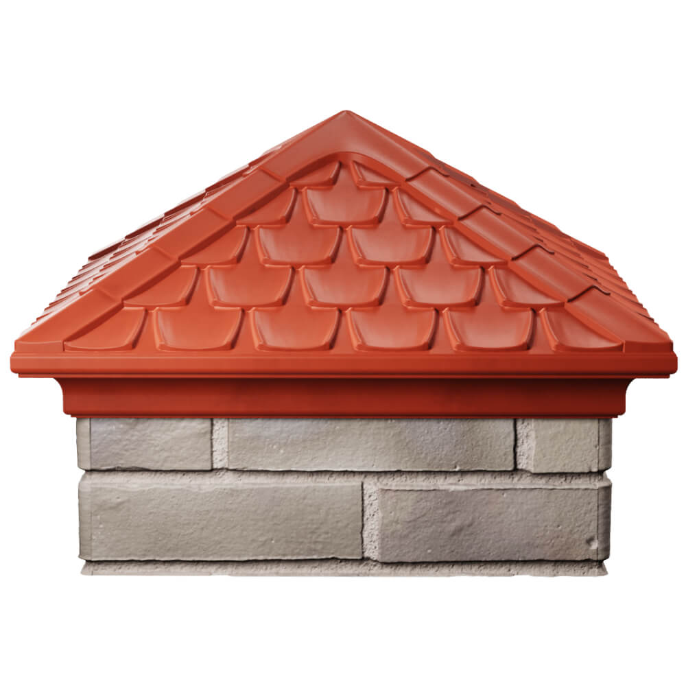 Колпак Zking Эльбрус Красный на столб 1.5х1.5 кирпича (385х385мм) Саяногорск фото