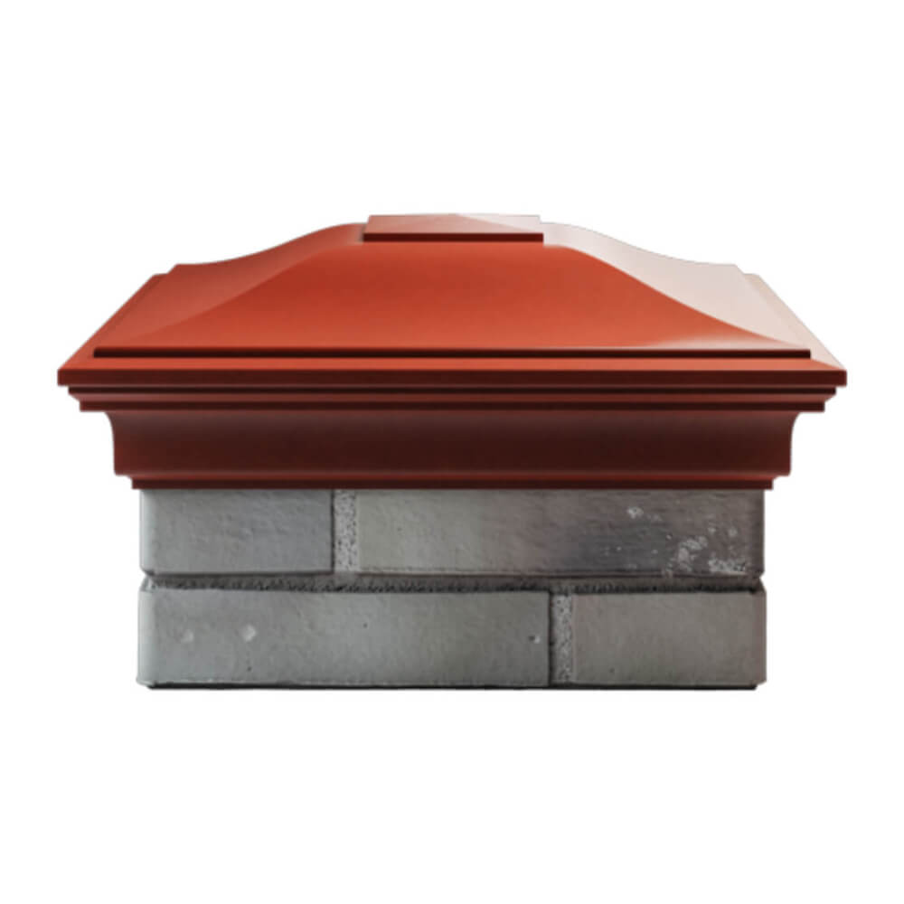 Колпак Zking Монблан Красный на столб 1.5х1.5 еврокирпича 0.7НФ (355х355мм) Саяногорск фото