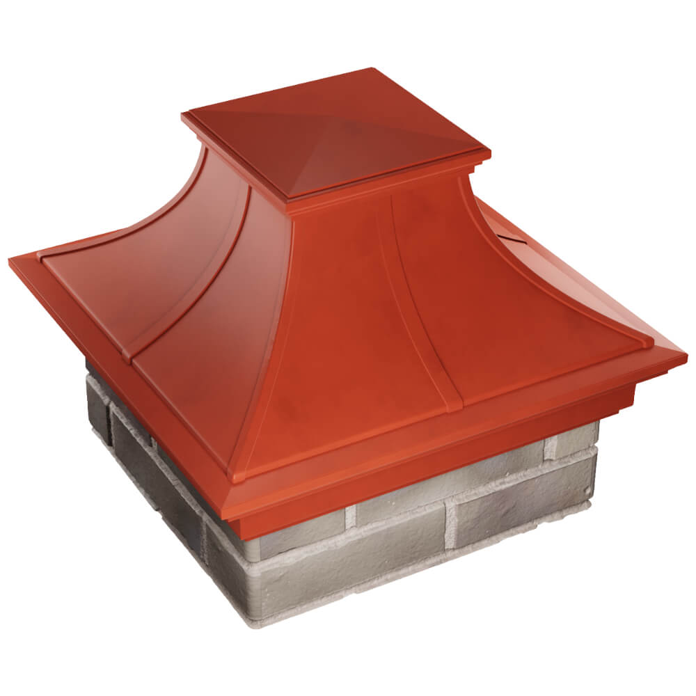 Колпак Zking Монблан Премиум Красный на столб 1.5х1.5 кирпича (385х385мм) в Саяногорске фото