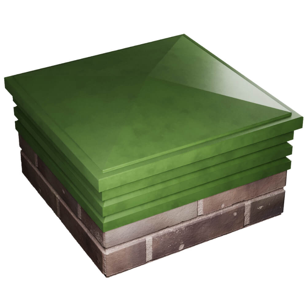 Колпак Zking Бона ХайТек Зеленый на столб 2х2 кирпича (513х513мм) в Саяногорске фото