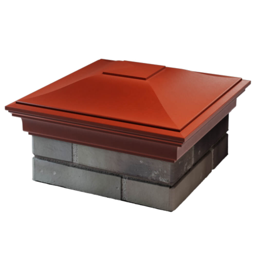 Колпак Zking Монблан Красный на столб 1.5х1.5 кирпича (385х385мм) в Саяногорске фото