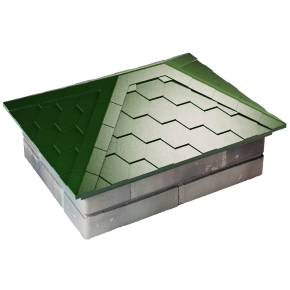 Колпак Zking Эверест Зеленый на столб 2х1.5 кирпича (520х390мм) Саяногорск фото