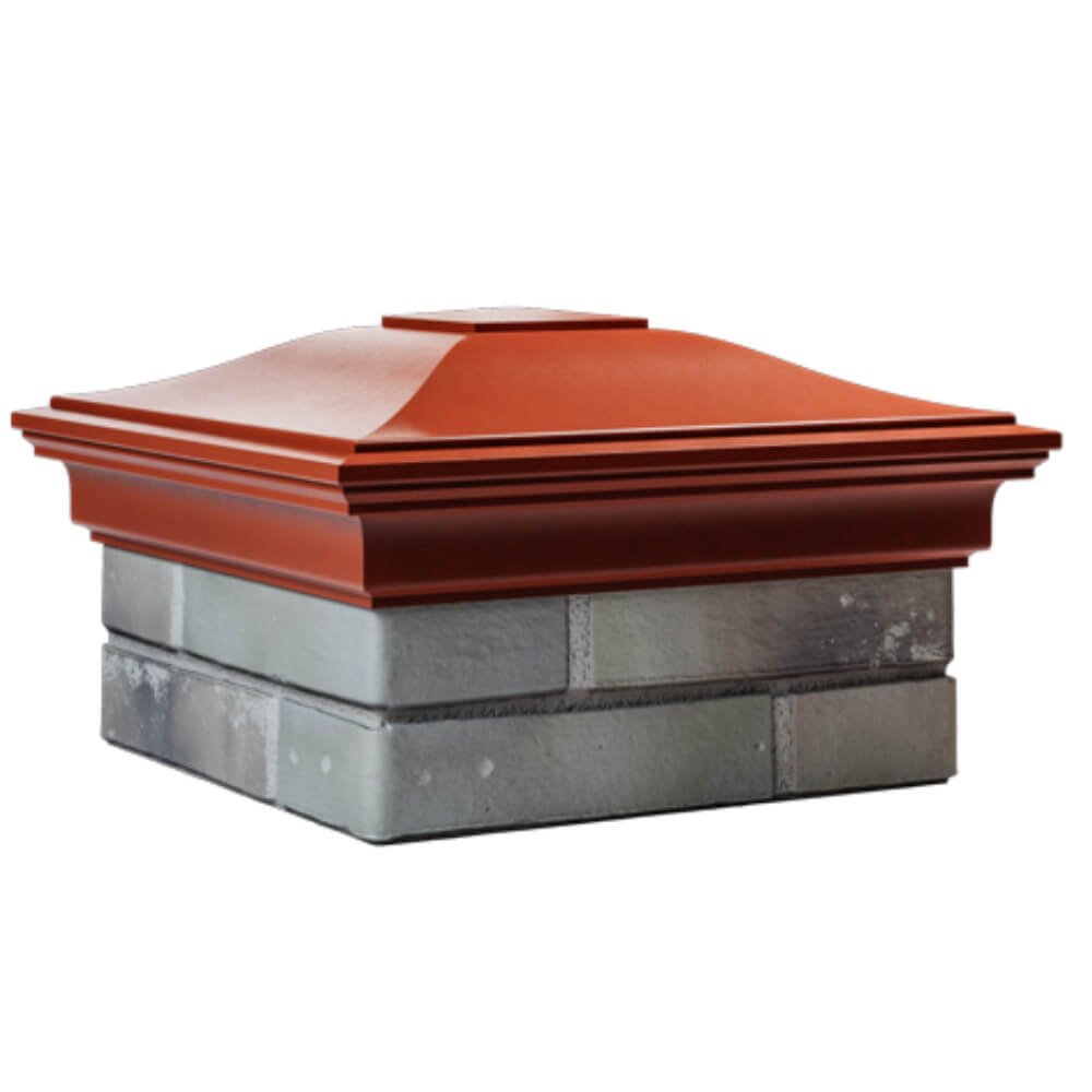 Колпак Zking Монблан Красный на столб 1.5х1.5 кирпича (385х385мм) в Саяногорске фото