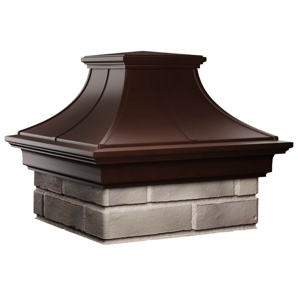 Колпак Zking Монблан Премиум Коричневый на столб 1.5х1.5 кирпича (385х385мм) в Саяногорске фото