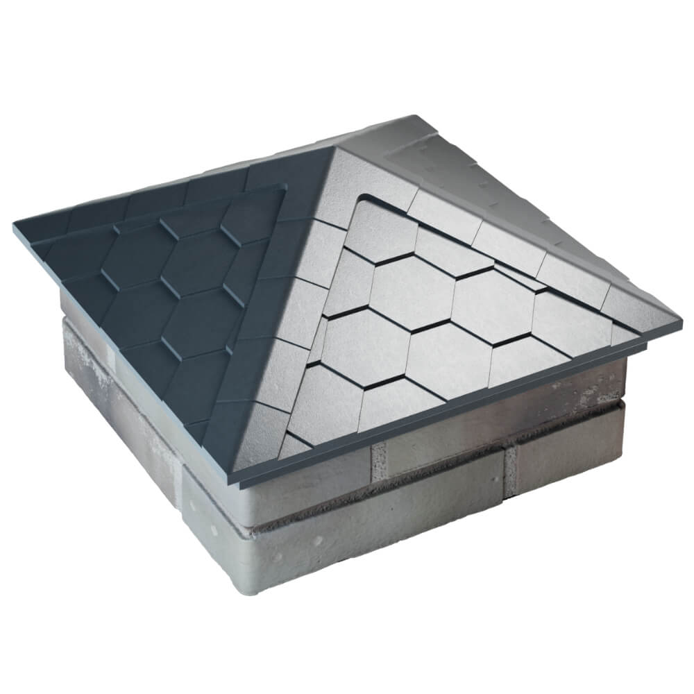 Колпак Zking Эверест Серый на столб 1.5х1.5 кирпича (390х390мм) в Саяногорске фото