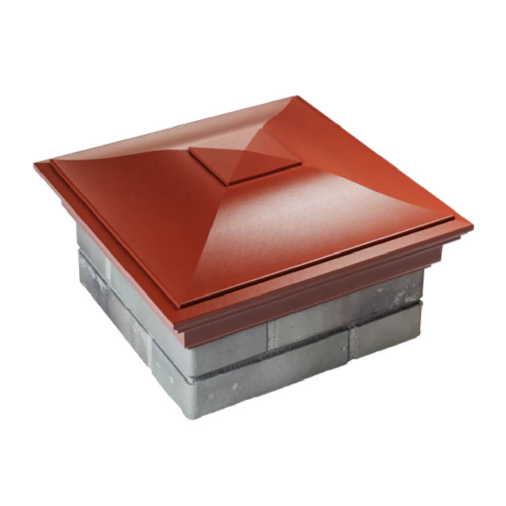 Колпак Zking Монблан Красный на столб 1.5х1.5 еврокирпича 0.7НФ (355х355мм) в Саяногорске фото