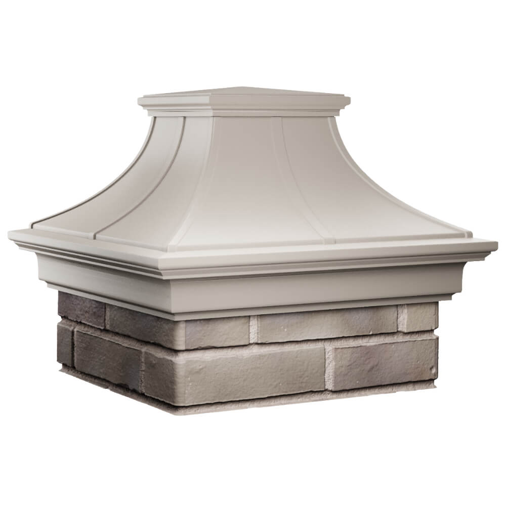 Колпак Zking Монблан Премиум Бежевый на столб 1.5х1.5 кирпича (385х385мм) в Саяногорске фото