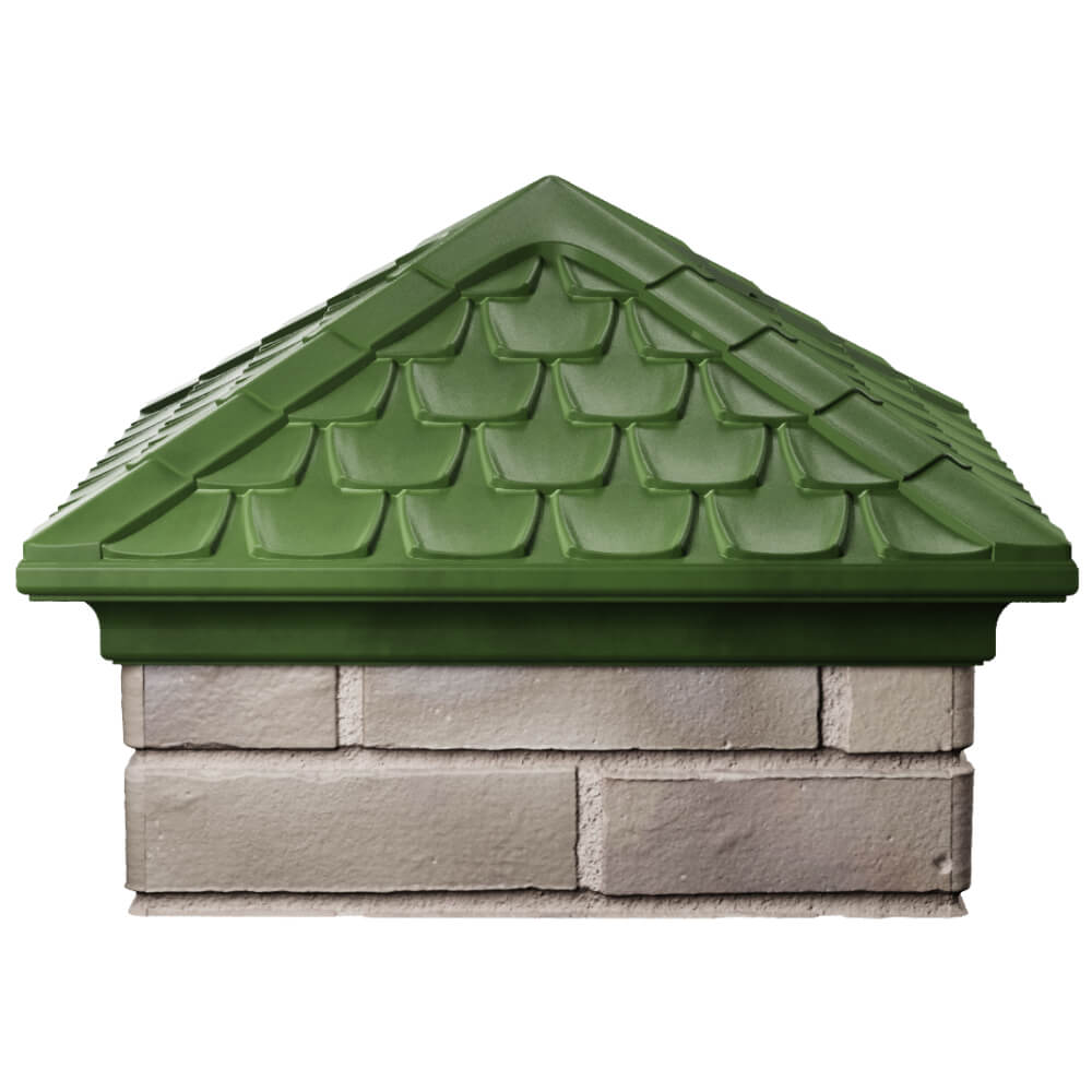 Колпак Zking Эльбрус Зеленый на столб 1.5х1.5 кирпича (385х385мм) Саяногорск фото