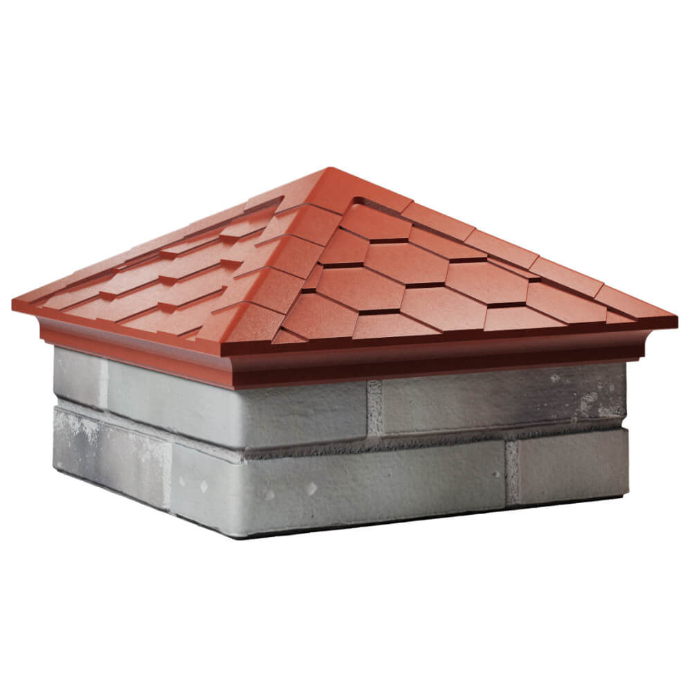 Колпак Zking Эверест Красный на столб 1.5х1.5 кирпича (390х390мм) в Саяногорске фото