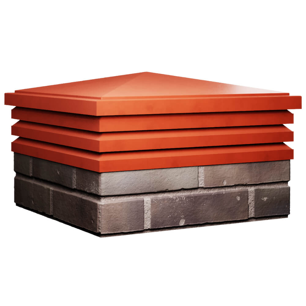 Колпак Zking Бона ХайТек Красный на столб 2х2 кирпича (513х513мм) в Саяногорске фото