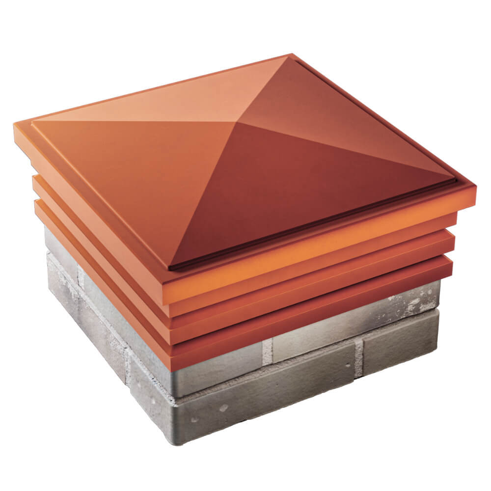 Колпак Zking Бона ХайТек Красный на столб 1.5х1.5 кирпича (385х385мм) в Саяногорске фото