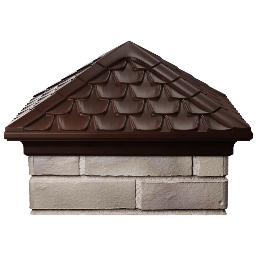 Колпак Zking Эльбрус Коричневый на столб 1.5х1.5 кирпича (385х385мм) Саяногорск фото