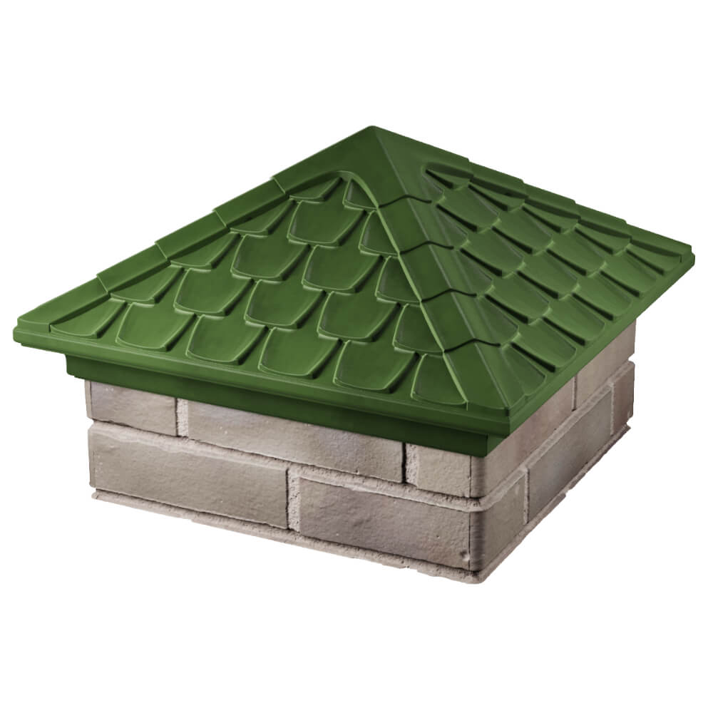 Колпак Zking Эльбрус Зеленый на столб 1.5х1.5 кирпича (385х385мм) в Саяногорске фото