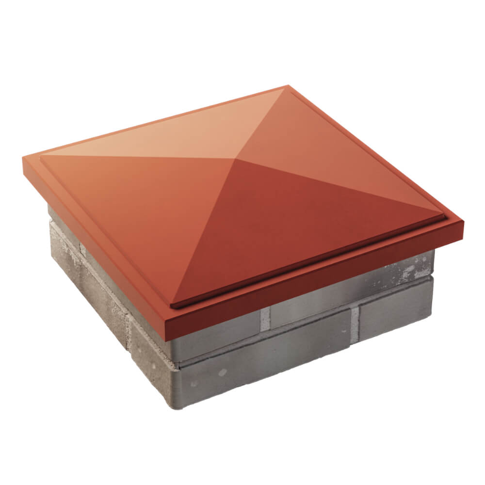 Колпак Zking БонаМоно Красный на столб 1.5х1.5 кирпича (385х385, 400х400мм) в Саяногорске фото